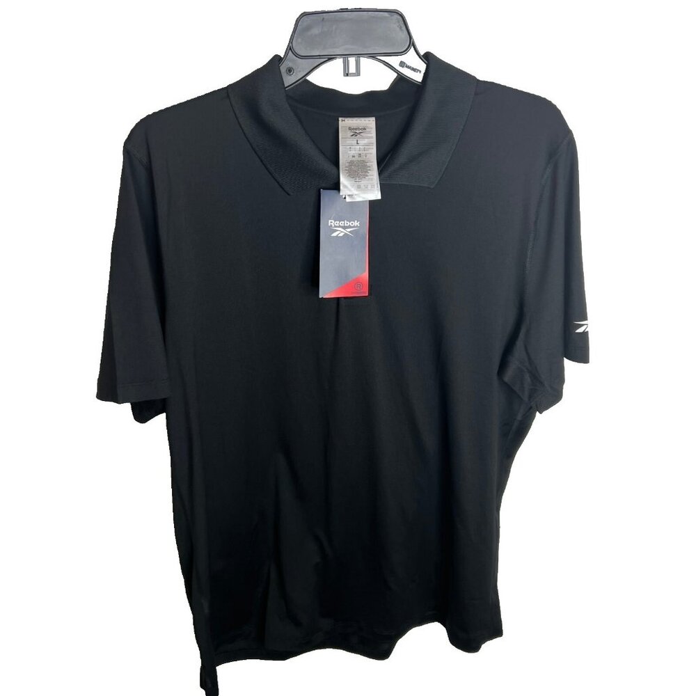 Reebok Men's Short Sleeve Performance Training Polo Shirt - Black Size L